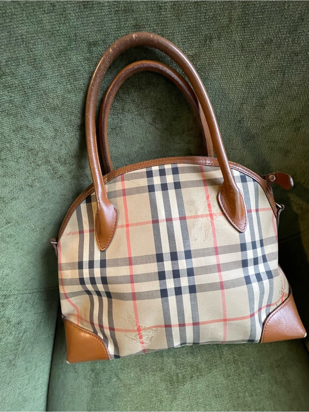Burberry Check Satchel in Beige, Brown and Black - Picture 2 of 12